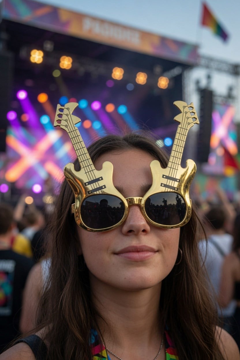 Parti Gözlükleri Gold Gitar Parti Gözlüğü