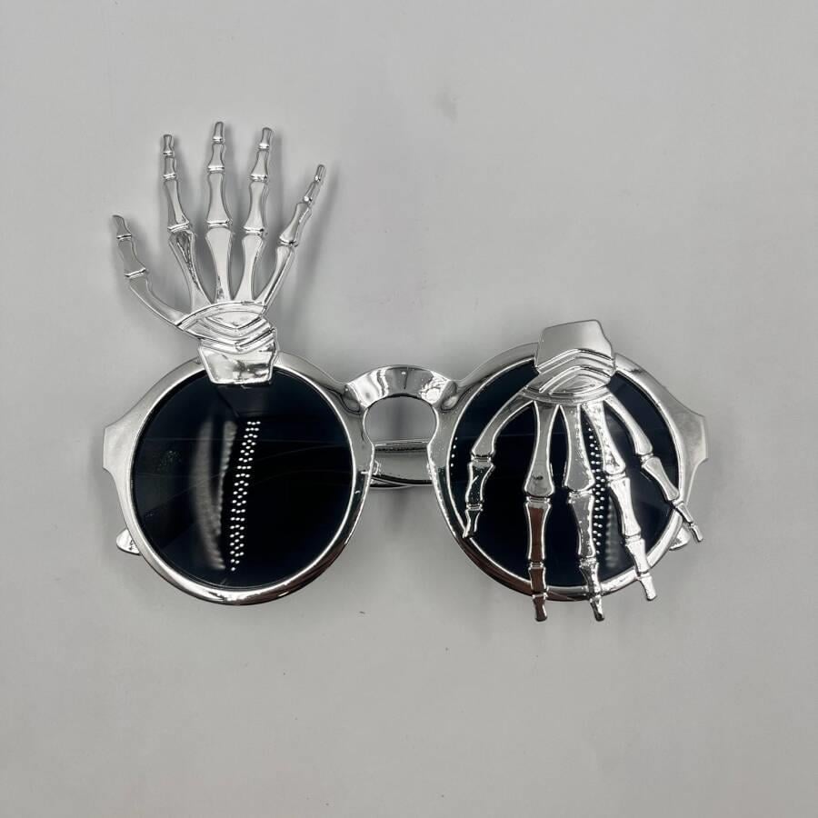 Parti Gözlükleri İSKELET TEMALI PARMAKLI GÜMÜŞ    