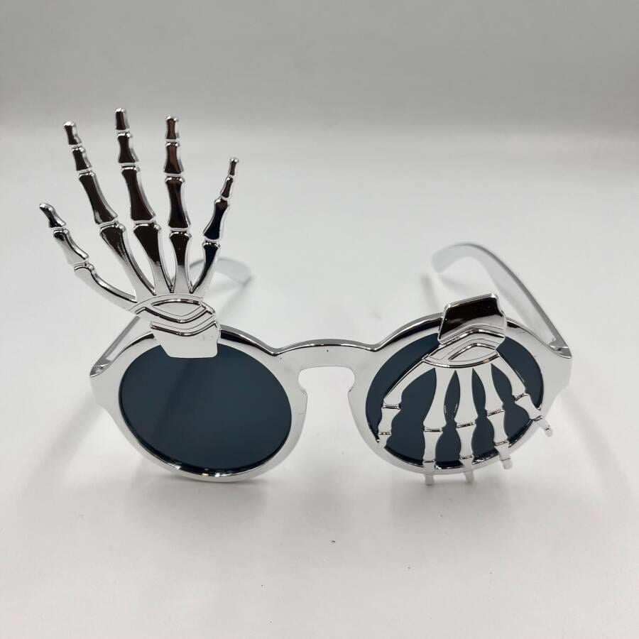 Parti Gözlükleri İSKELET TEMALI PARMAKLI GÜMÜŞ    