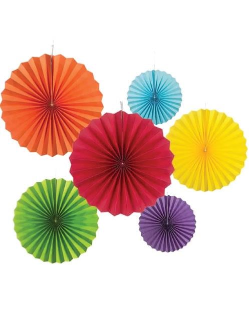Parti süsü Kağıt Yelpaze 6lı Set karışık renkli 2*20-2*30-2*40cm doğum günü            