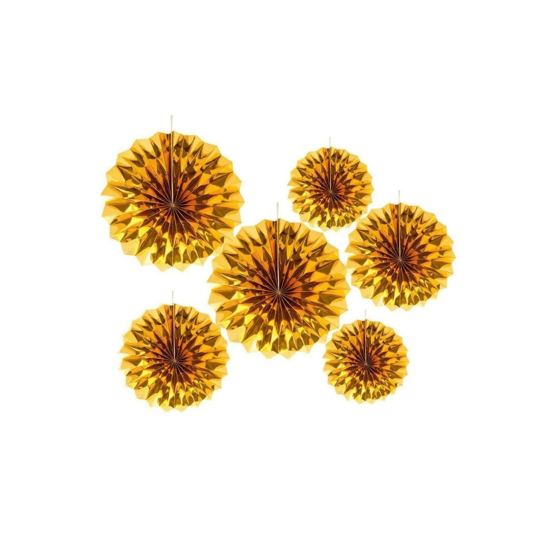 Parti Süsü Yelpaze Süs Altın Gold Varaklı 6lı 2*20-2*30-2*40cm