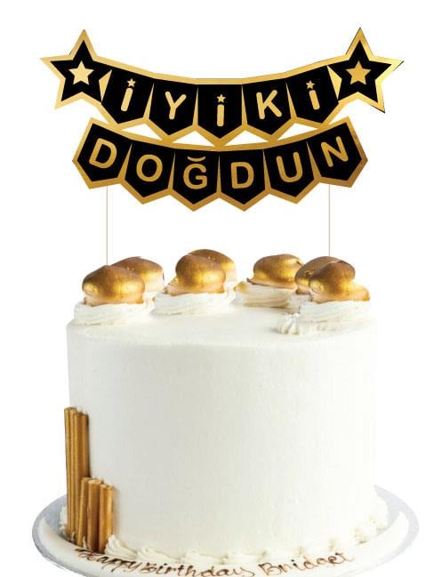 Pasta Süsü iyiki doğdun Siyah kürd varak.karton 