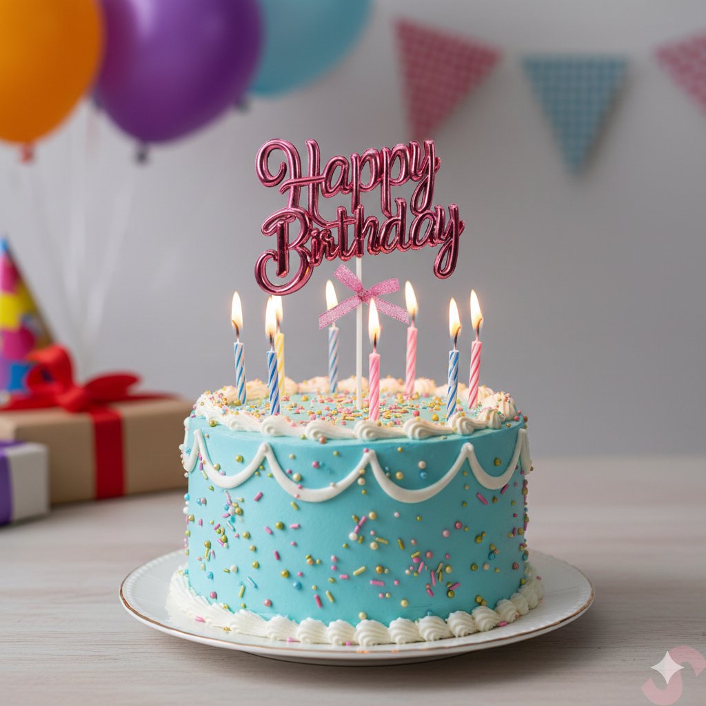 Pasta Süsü KROM Happy Birthday kürdan ROSE GOLD