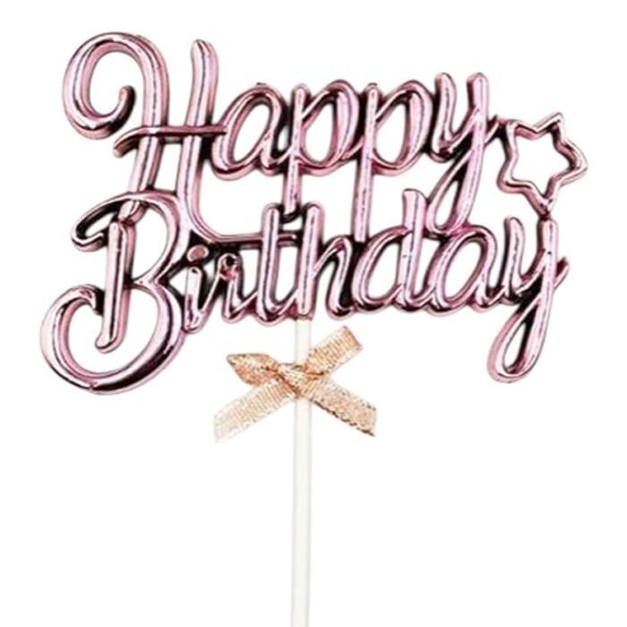 Pasta Süsü KROM Happy Birthday kürdan ROSE GOLD
