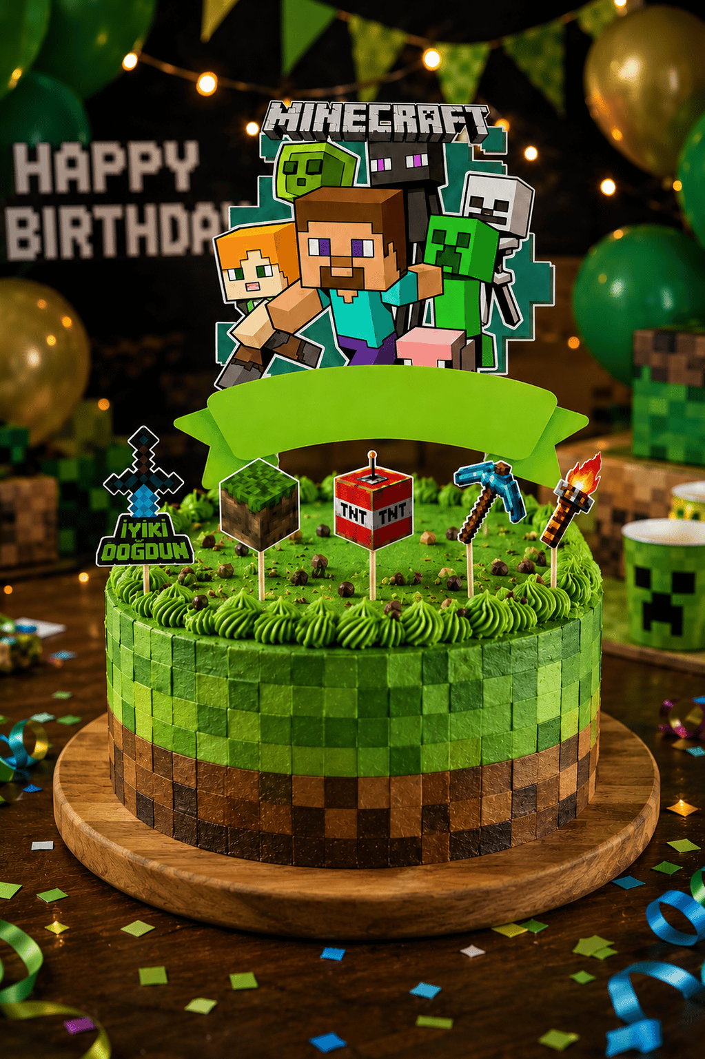 Pasta süsü Set Minecraft tekli büyük ve 10 lü kürdan set