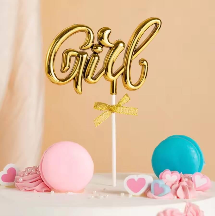 Pasta Üstü Çubuklu süs Krom cinsiyet ALTIN girl