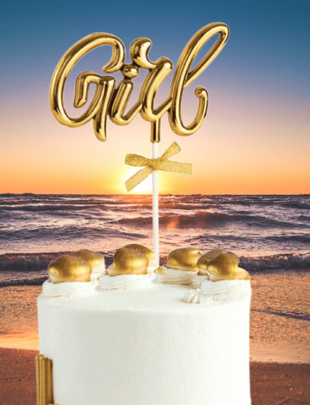 Pasta Üstü Çubuklu süs Krom cinsiyet ALTIN girl