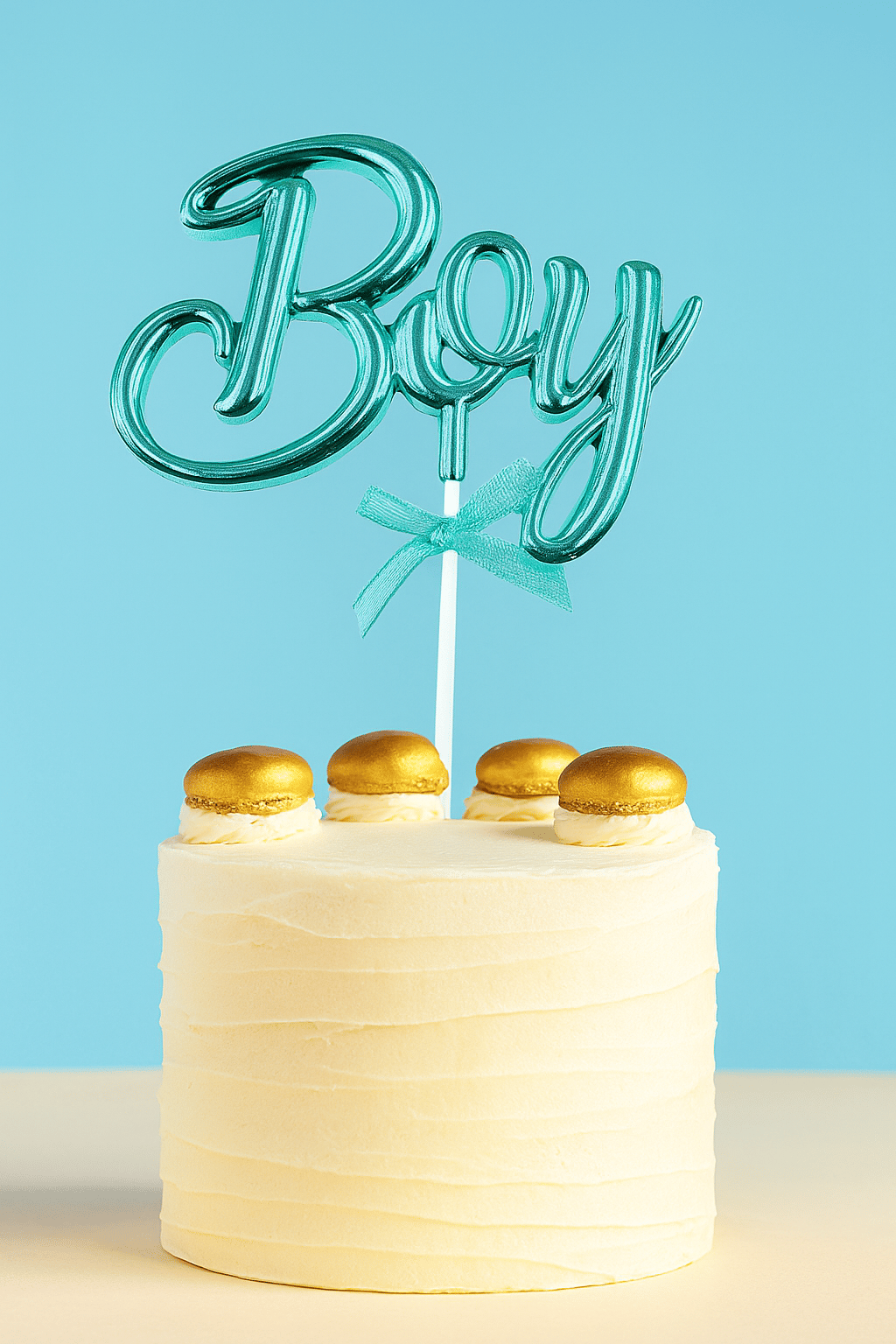 Pasta Üstü Çubuklu süs Krom cinsiyet Partisi Baby Shower Mavi Boy Yazılı Çubuk