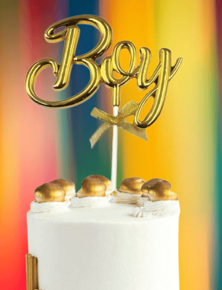 Pasta Üstü Çubuklu süs Krom cinsiyet Partisi Baby Shower Altın Boy Yazılı Çubuk