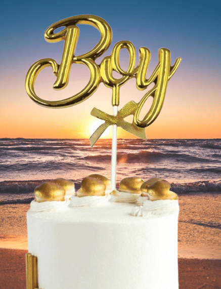 Pasta Üstü Çubuklu süs Krom cinsiyet Partisi Baby Shower Altın Boy Yazılı Çubuk