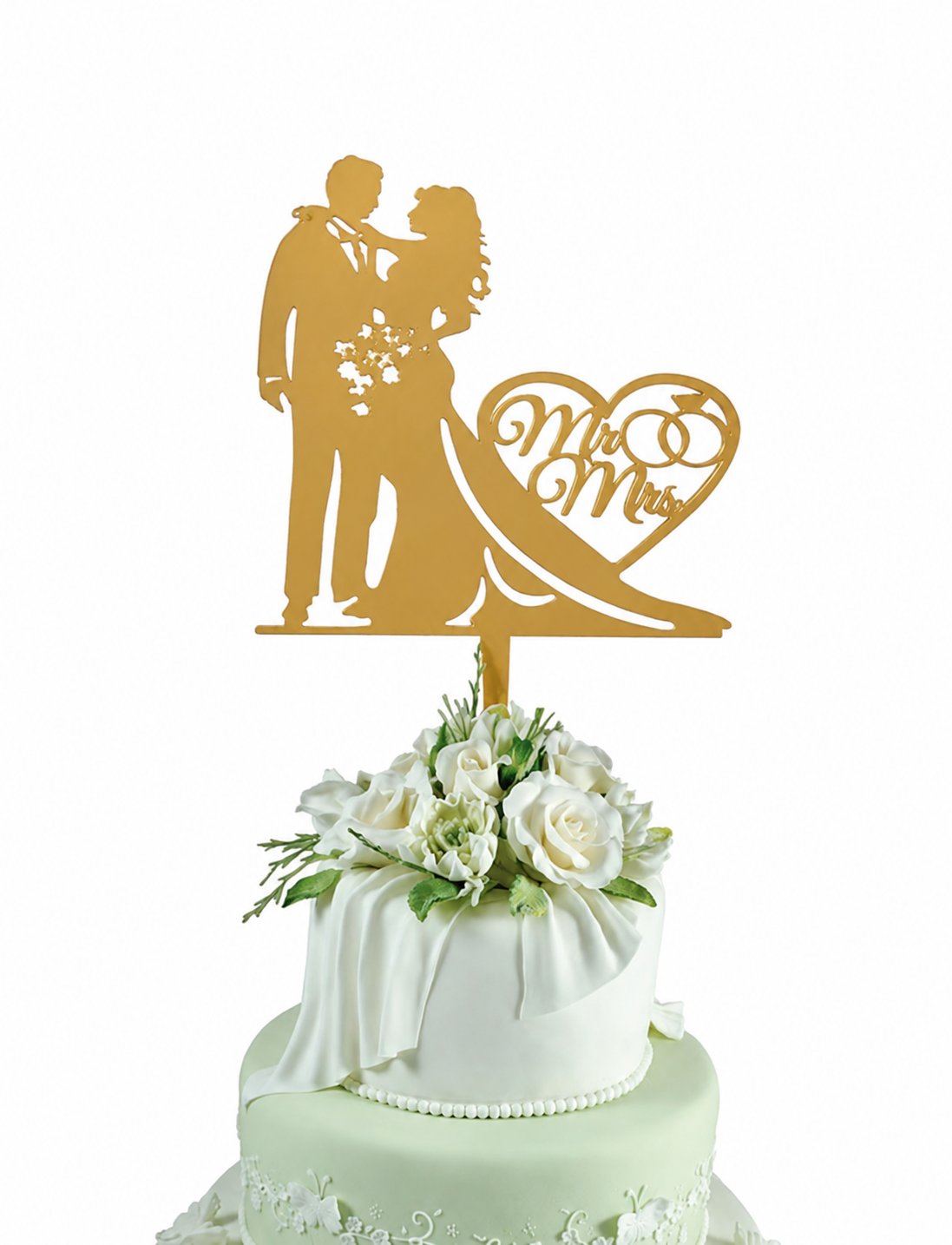 Pasta Üstü Plexi Çubuklu Bride Gelin Damat