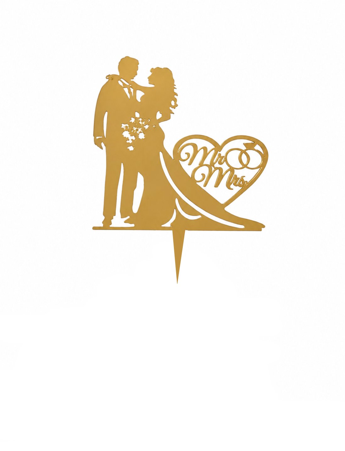 Pasta Üstü Plexi Çubuklu Bride Gelin Damat
