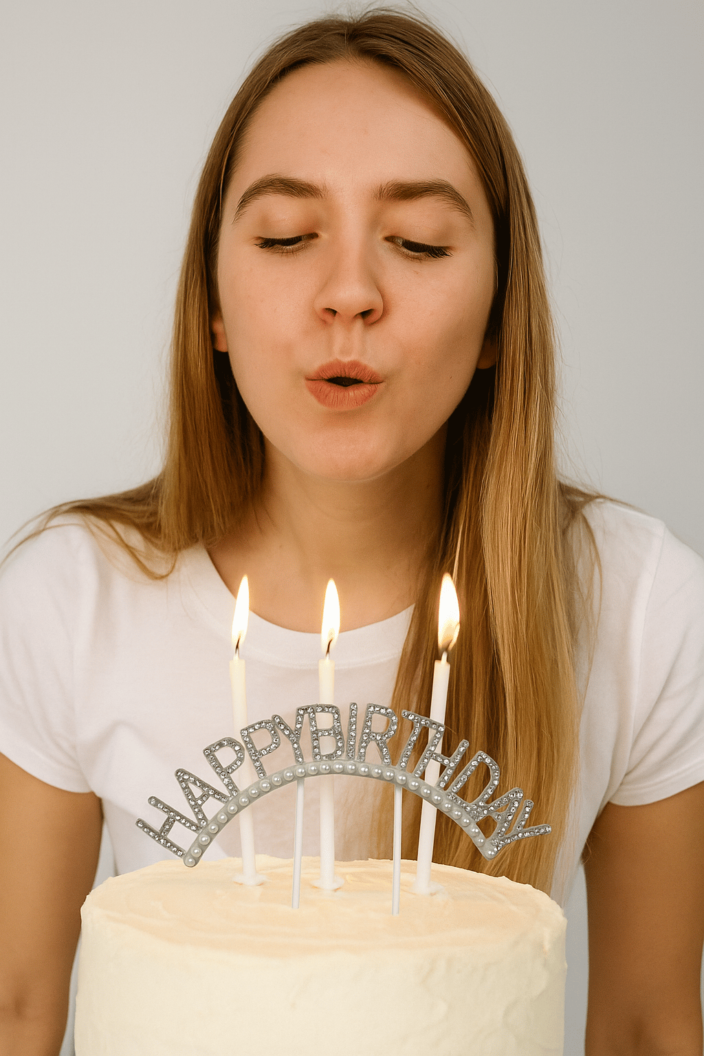 Pasta  Üstü Süsü Çubuklu Taşlarla Happy Birthday  Yazılı Taşlı İncili Doğum Günü Süsü