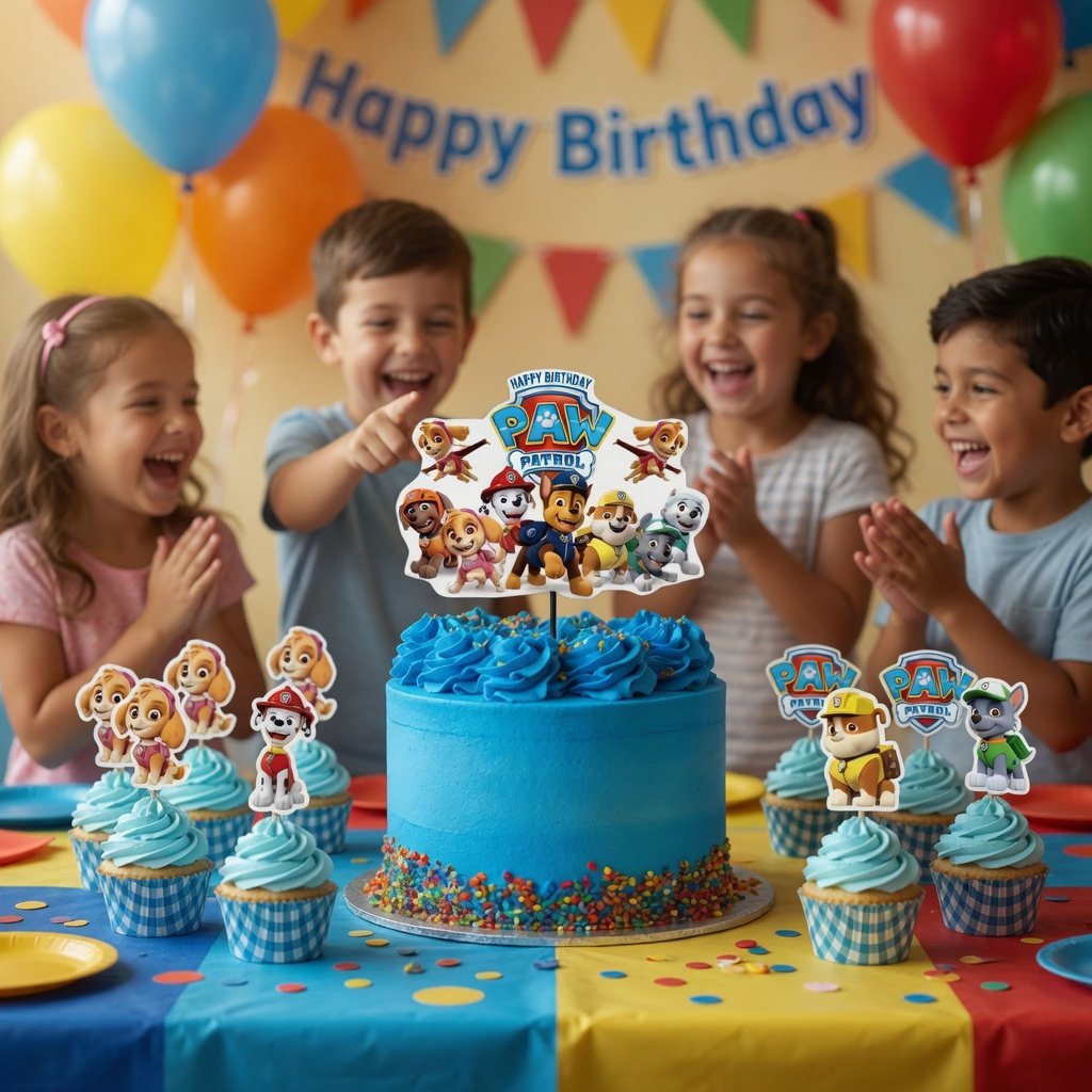 PAW PATROL cake topper set pasta kür-kür-cupcake