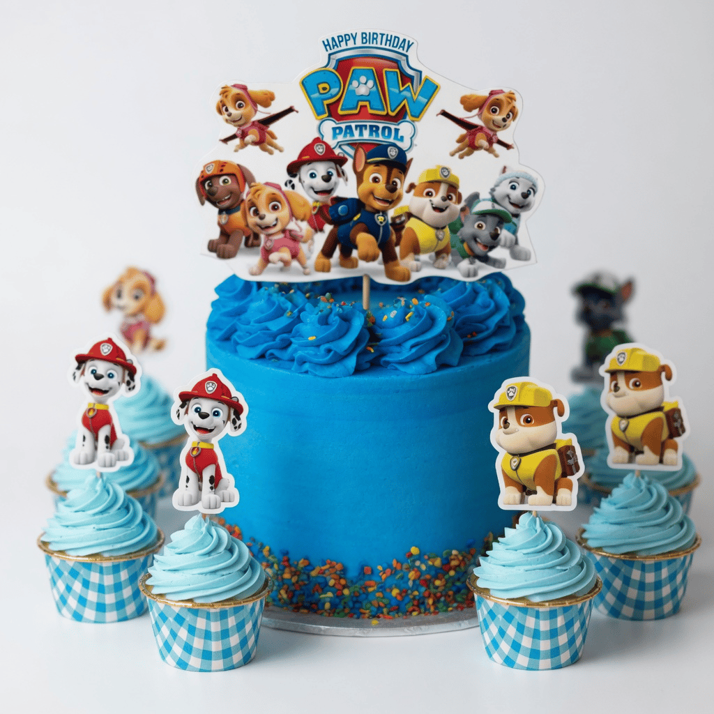 PAW PATROL cake topper set pasta kür-kür-cupcake