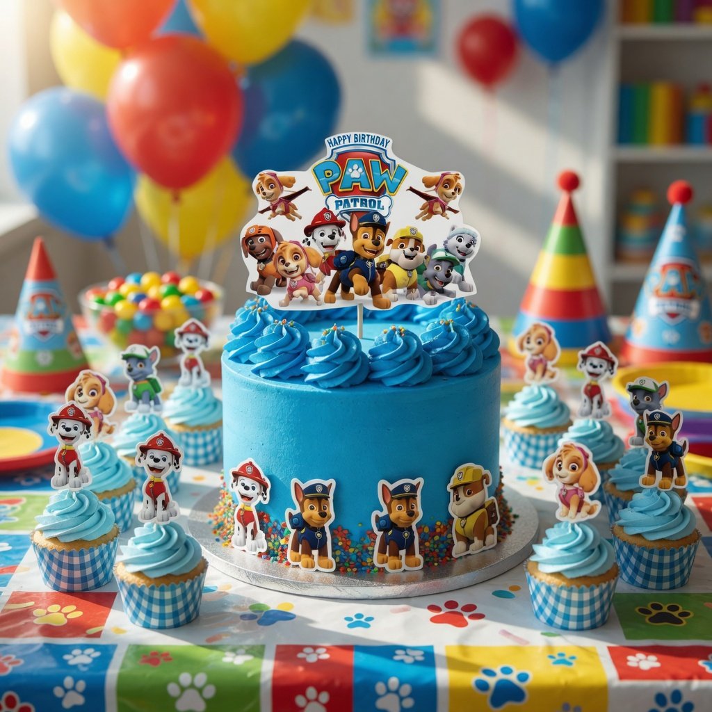 PAW PATROL cake topper set pasta kür-kür-cupcake
