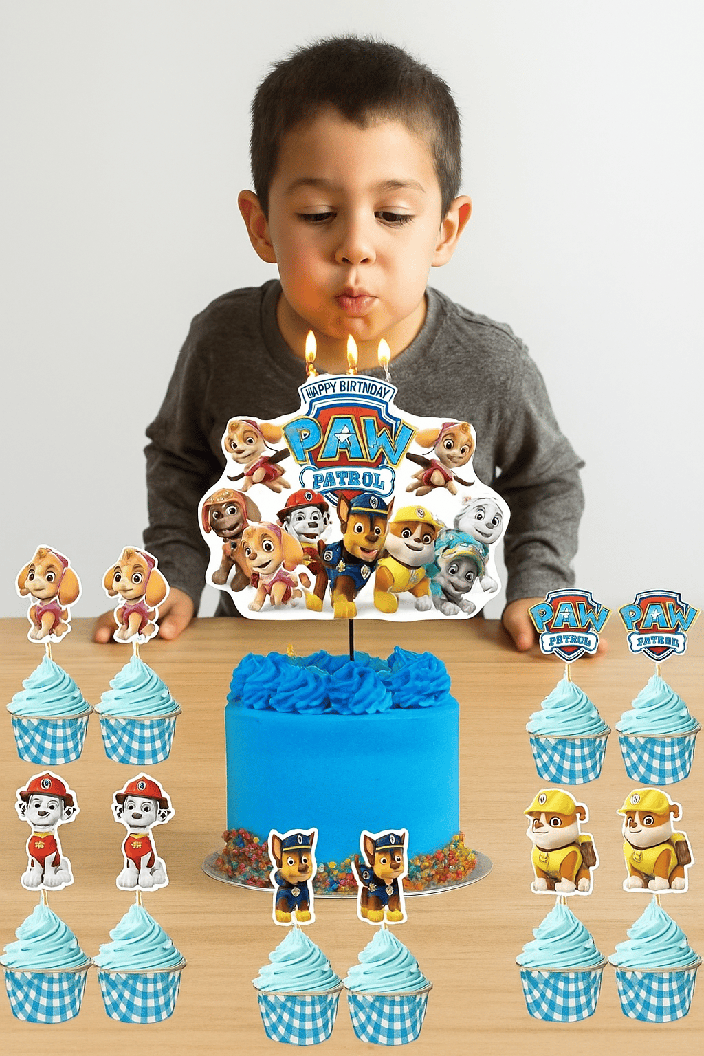 Paw Patrol cake topper set pasta seti 20 kürdan 25 kek kalıbı 1 pasta üstü büyük doğum günü pasta süsü