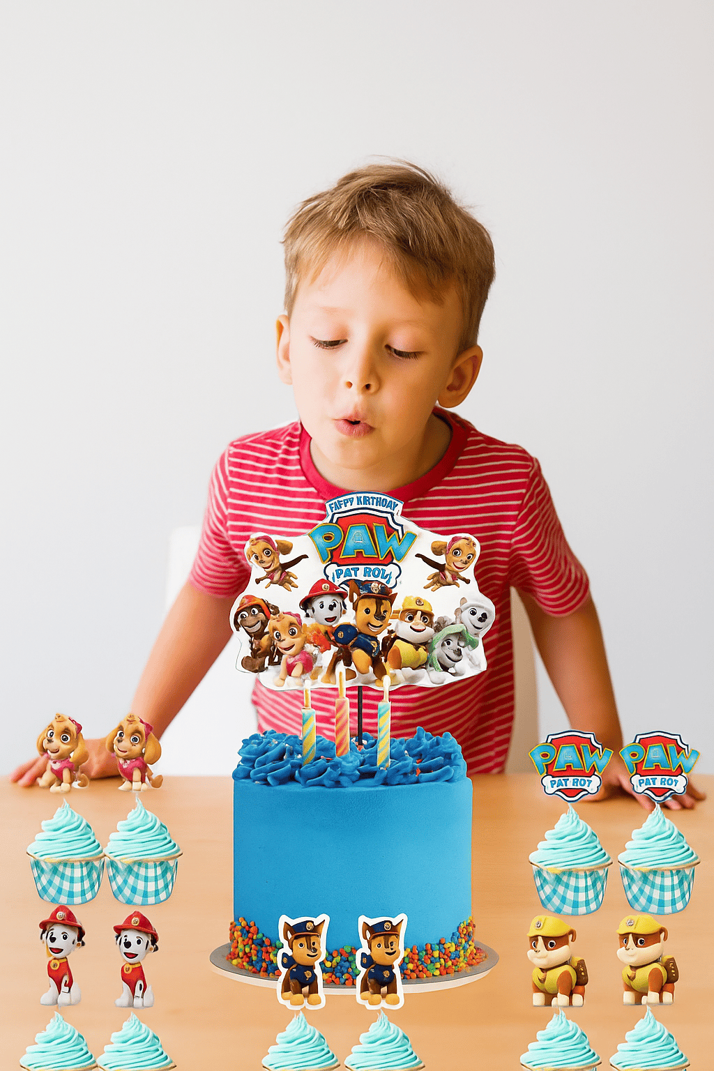 Paw Patrol cake topper set pasta seti 20 kürdan 25 kek kalıbı 1 pasta üstü büyük doğum günü pasta süsü