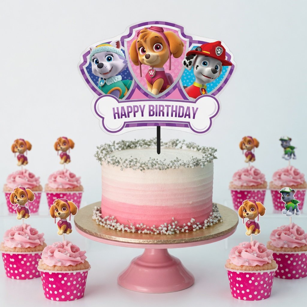 PAW PATROL SKY cake topper set pasta kür-kür-cupca