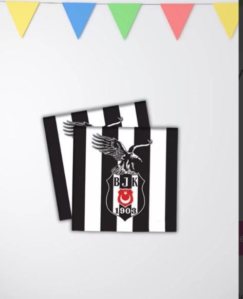 Peçete Beşiktaş orjinal lisanslı 33*33 16ı pk çift kat , solmaz sağlıklı boyalı peçete