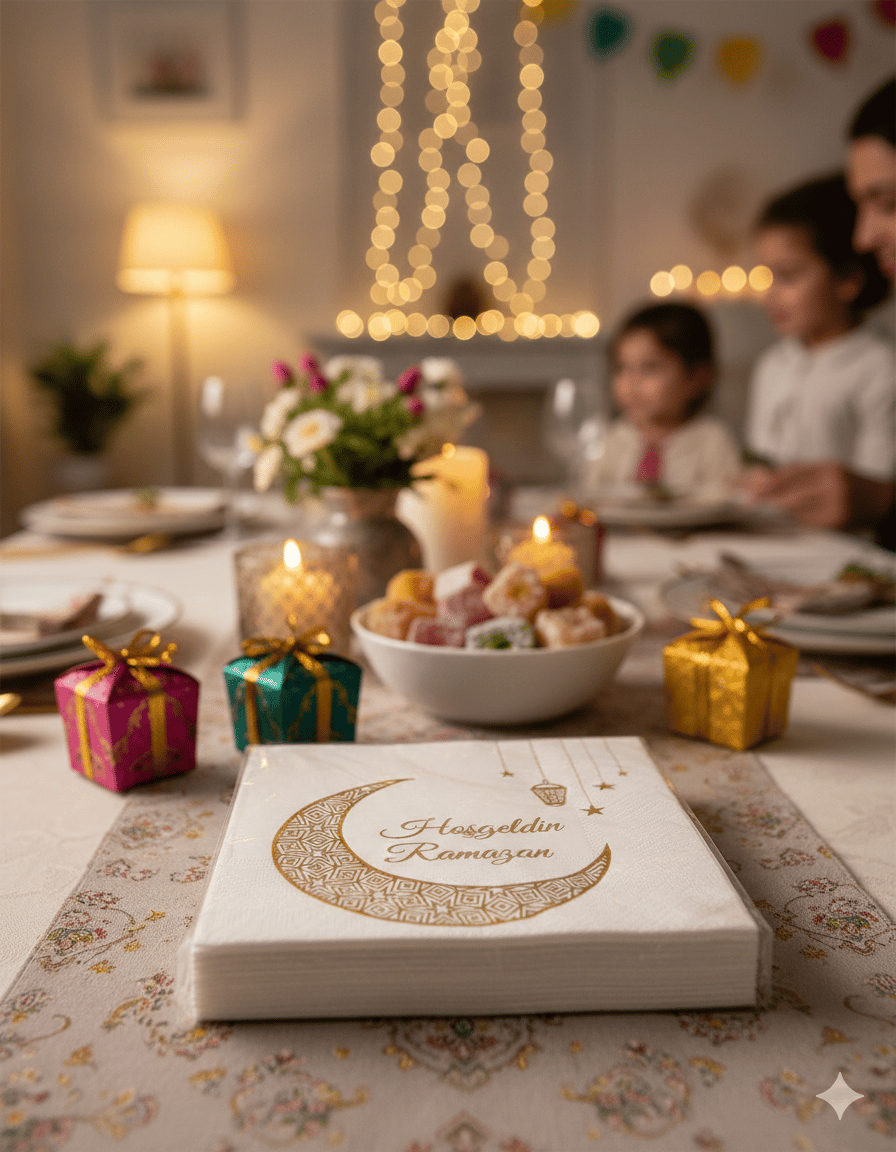 Peçete Varak baskılı Ramazan Hilal Model 20Lİ