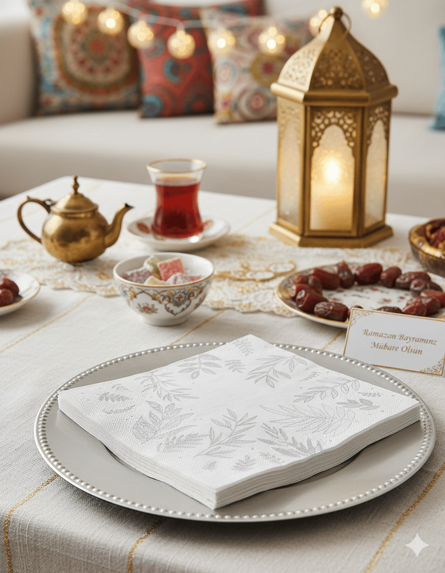 Peçete Varaklı Yaprak Model Gümüş 20 Parça