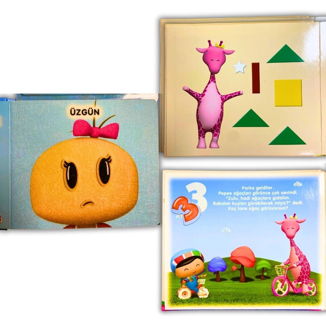 Pepee Duygular Keçe - Sayılar ve Şekiller Mıknatıslı Oyun Kitabı 3lü Set