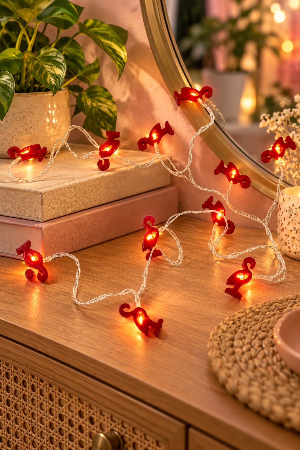Peri Led Işık Flamingo Figürlü Pilli Dekoratif Led Beyaz gün ışığı