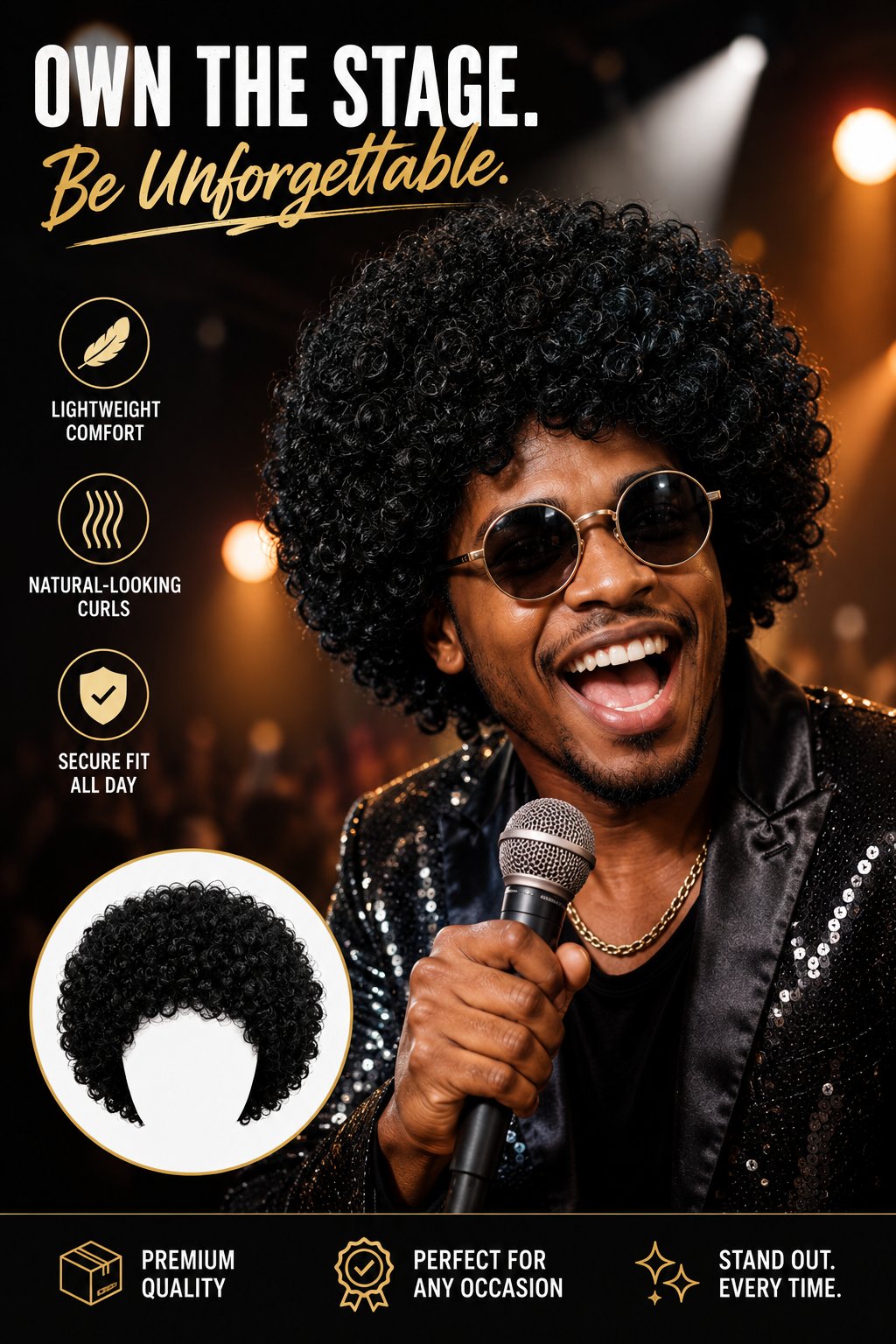 Peruk Saç Kıvırcık Bonus Afro Peruk Kumral Siyah