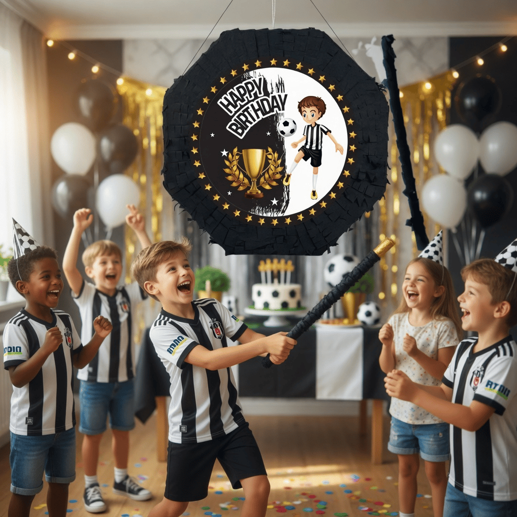 Pinyata Beşiktaş siyah beyazı sopalı 42 cm