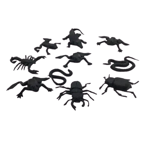 Pinyata İçi Oyuncak Siyah Böcekler 10 lu set Pinyata Patlatma Oyuncağı-Cadılar Bayramı