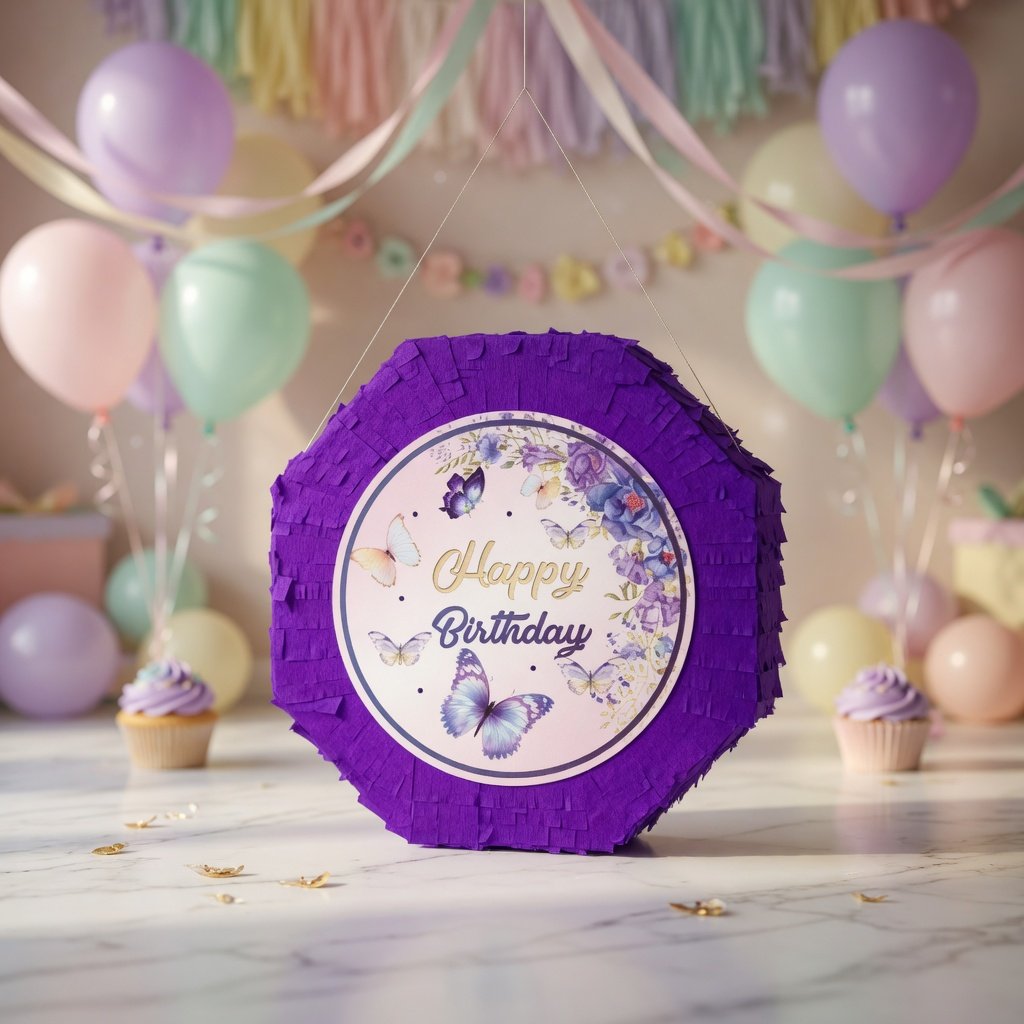 Pinyata Kelebek Pinyata Mor Sopalı