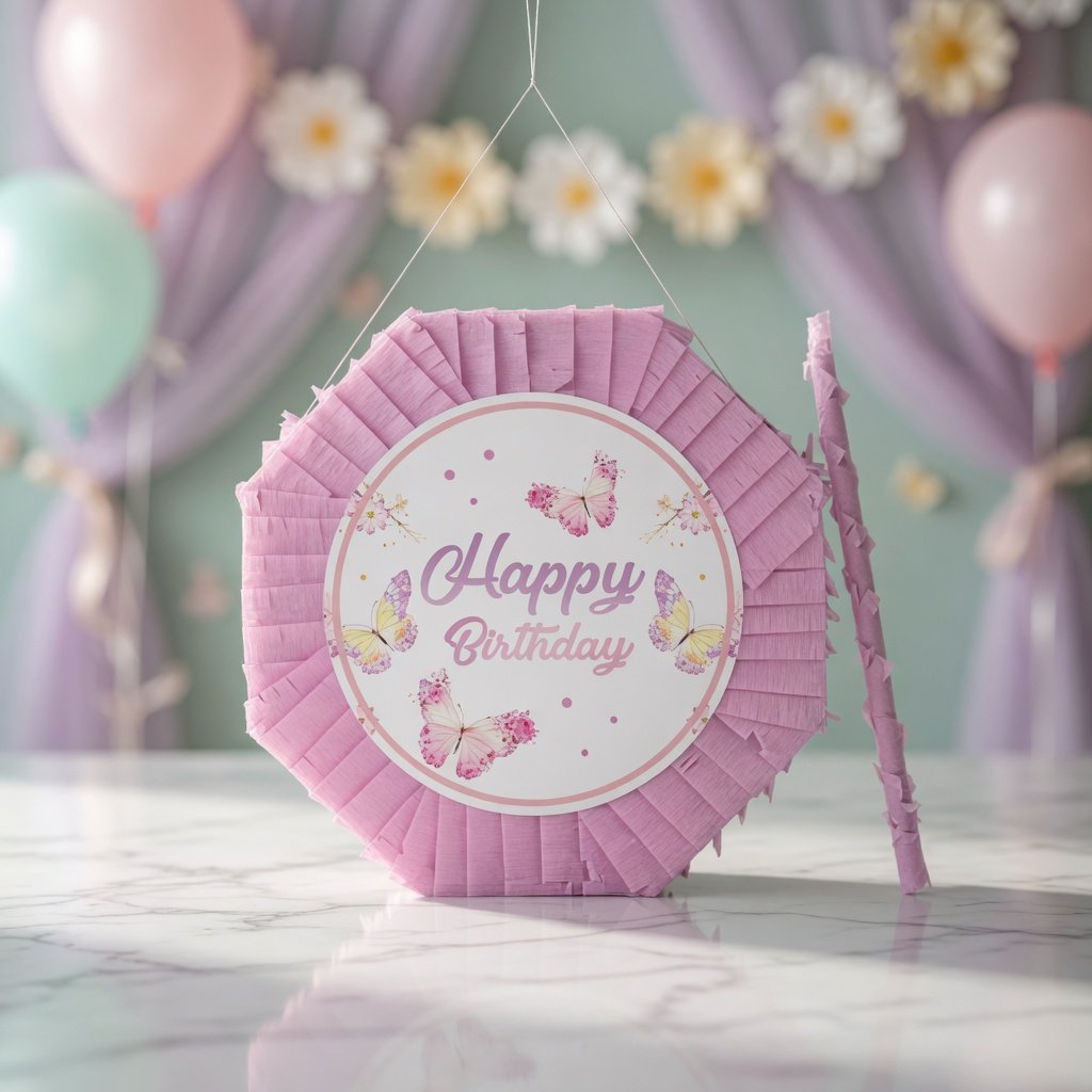 Pinyata Kelebek Pinyata pembe sopalı