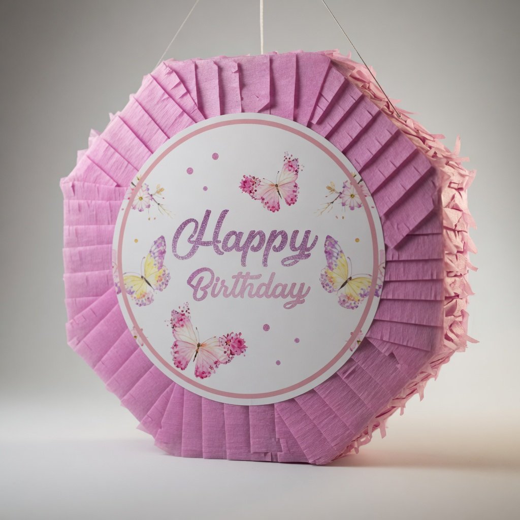 Pinyata Kelebek Pinyata pembe sopalı