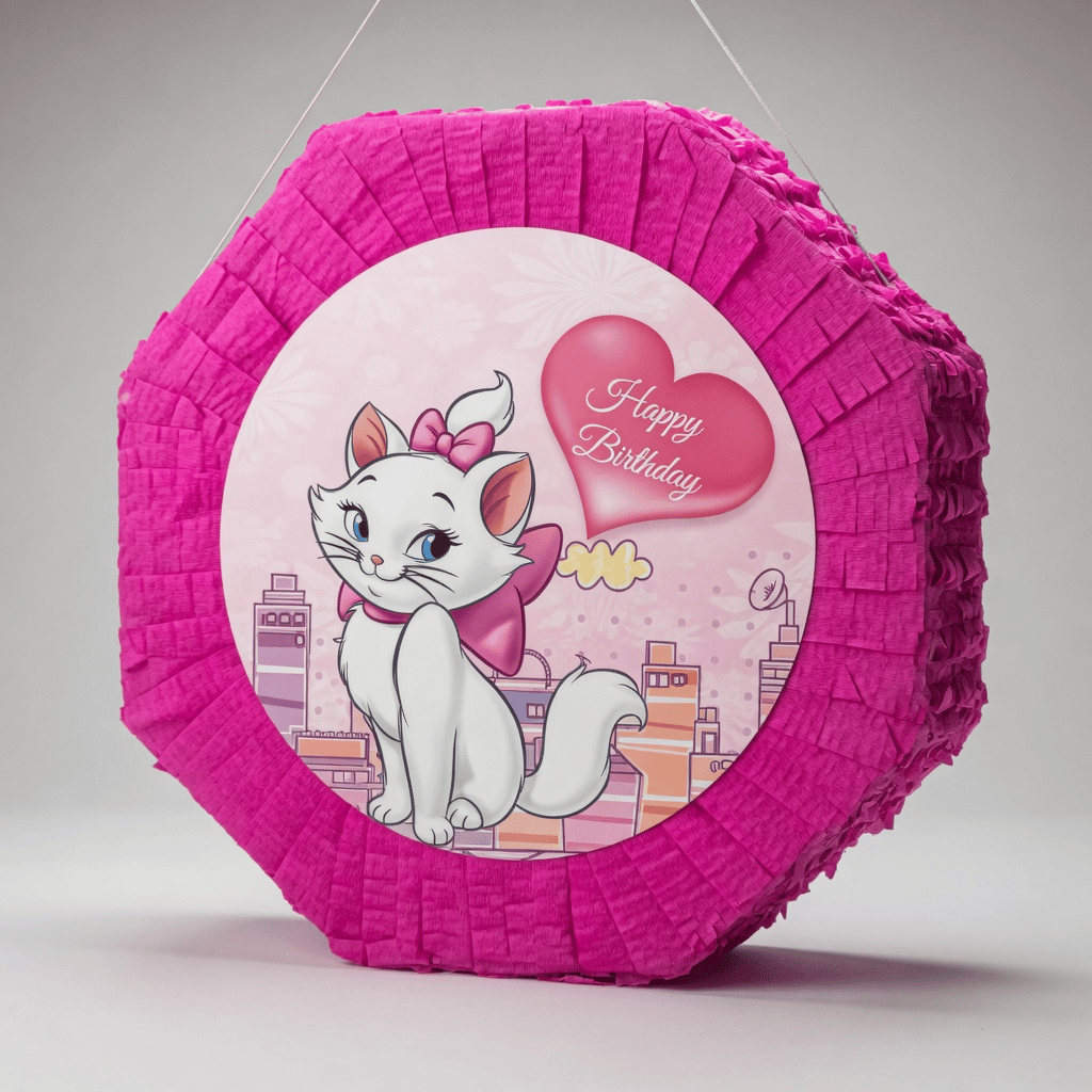 Pinyata Pembe Kedi Pinyata 42 cm + Sopası