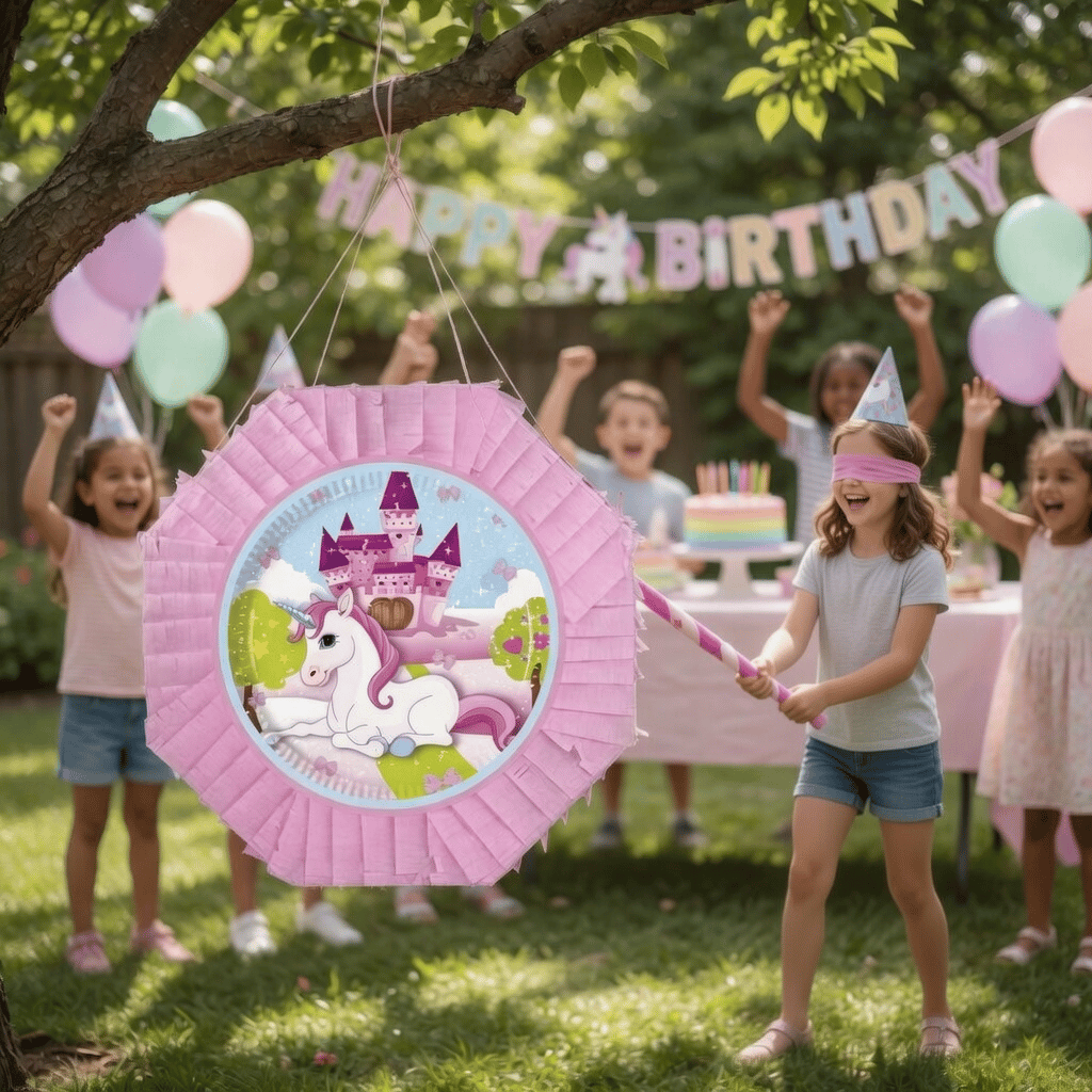 Pinyata UNİCOR AT PEMBE 42 cm sopalı