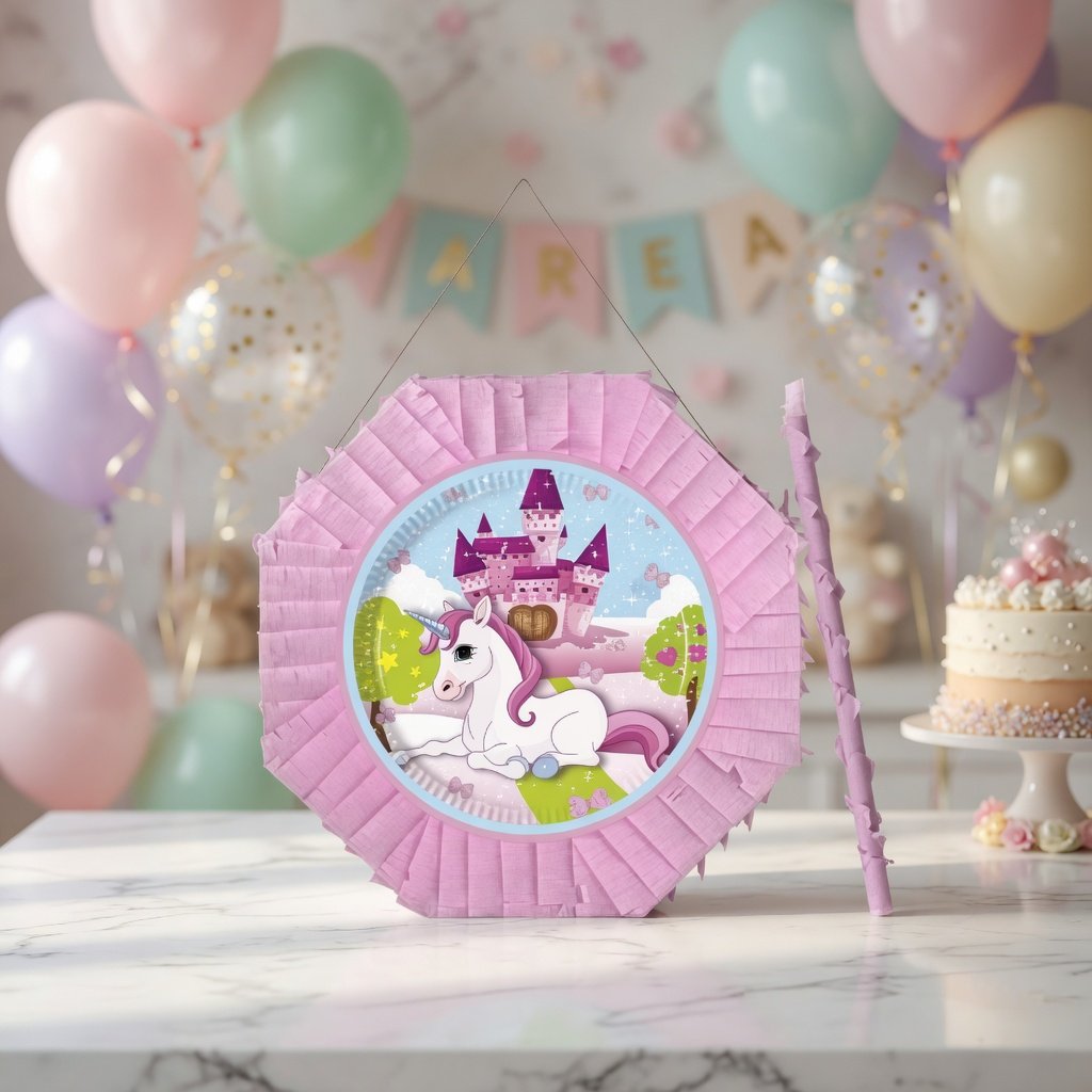 Pinyata UNİCOR AT PEMBE 42 cm sopalı