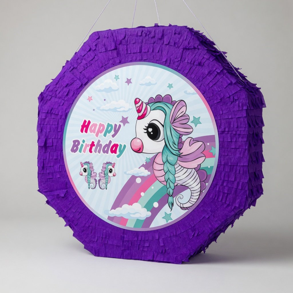 Pinyata UNİCORN DENİZ ATI 42cm sopalı