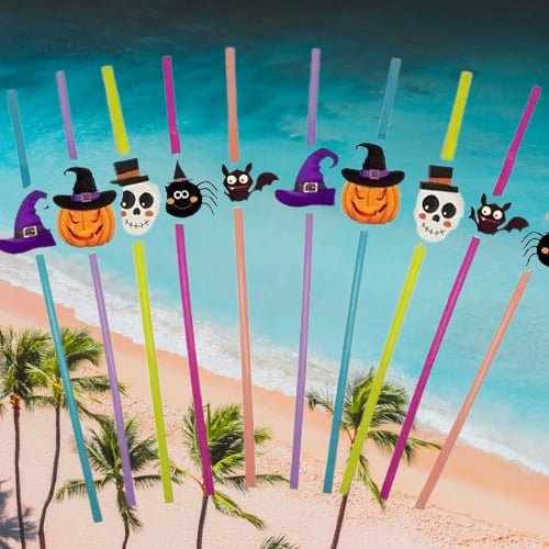 Pipet Halloween -Cadılar Bayramı 10lu Artistik Körüklü Pipet