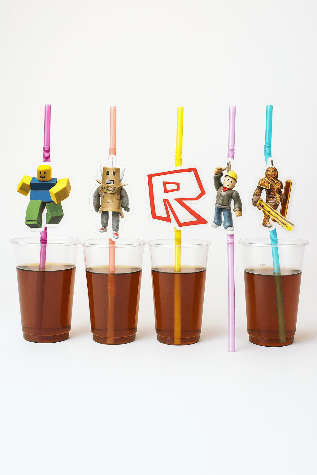 Pipet ROBLOX  Temalı Körüklü Artistik Pipet Doğum Günü Malzemesi