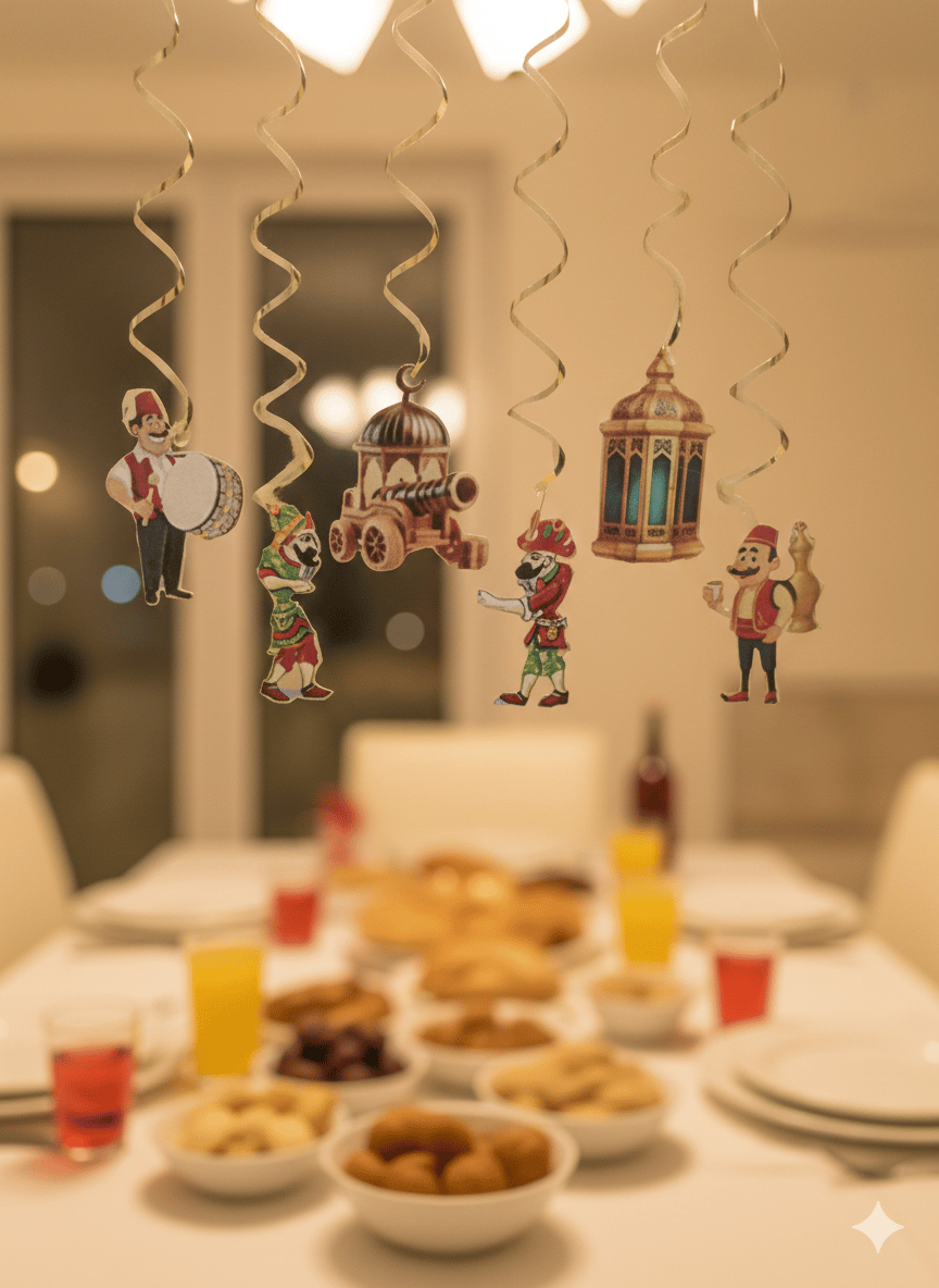 Ramazan asmalı sarkıt süs 6lı hacıvat karagöz