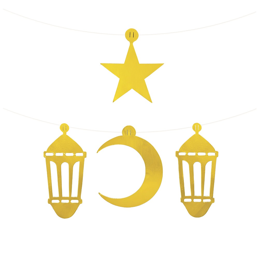 Ramazan Dekorasyon Süs Seti (4 parça) gold varaklı asmalı