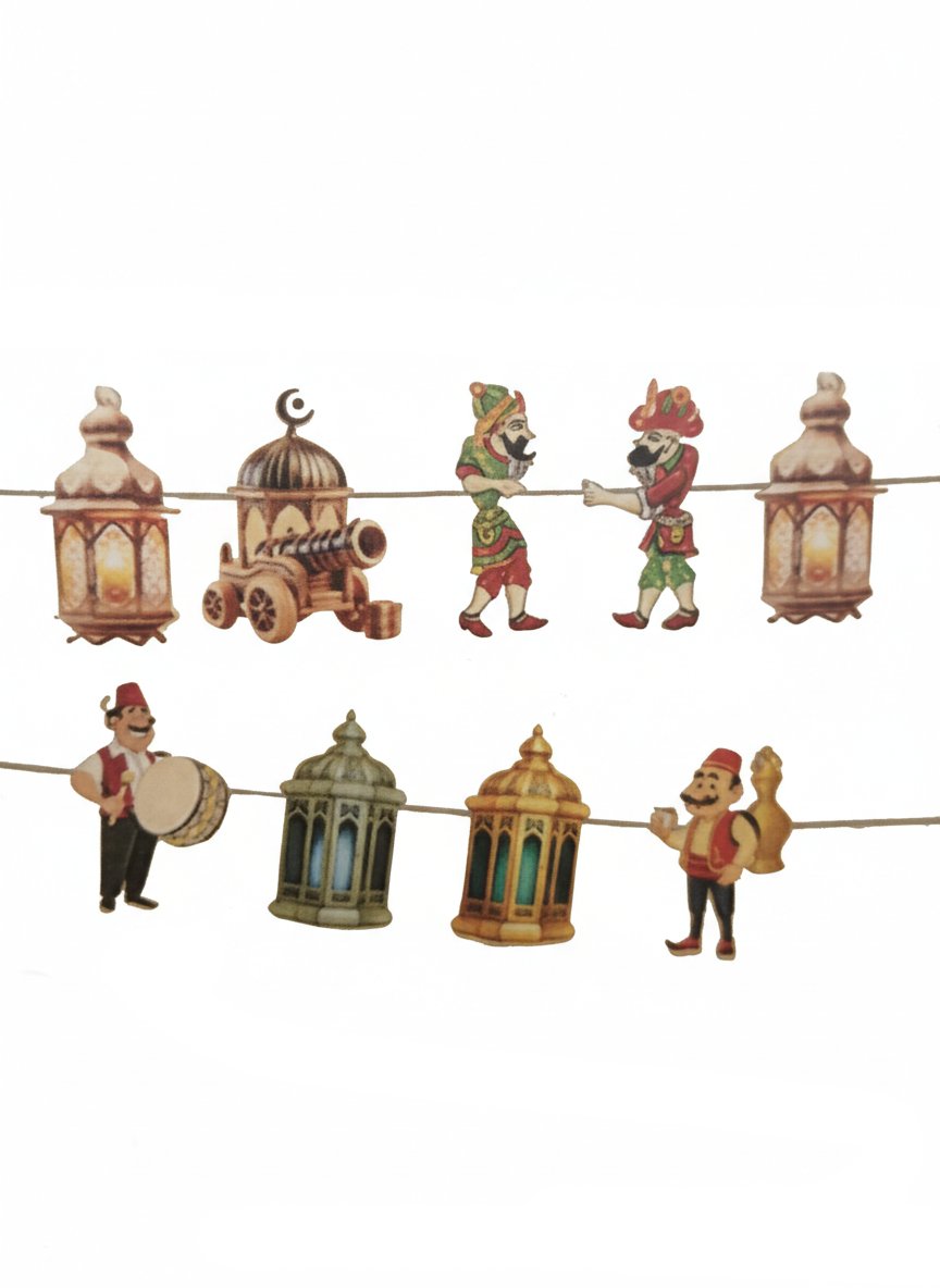 Ramazan Dekoratif Banner Hacivat karagöz 160*17cm