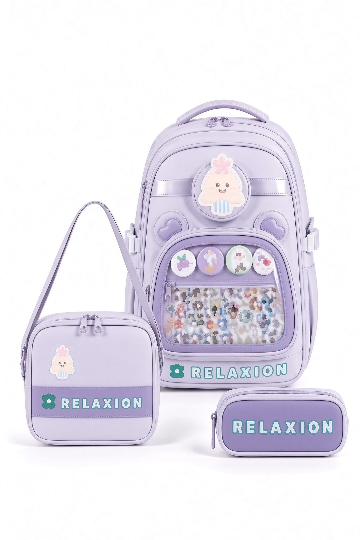Relaxion 1815LI okul çantası +beslenme+kalemlik LİLA