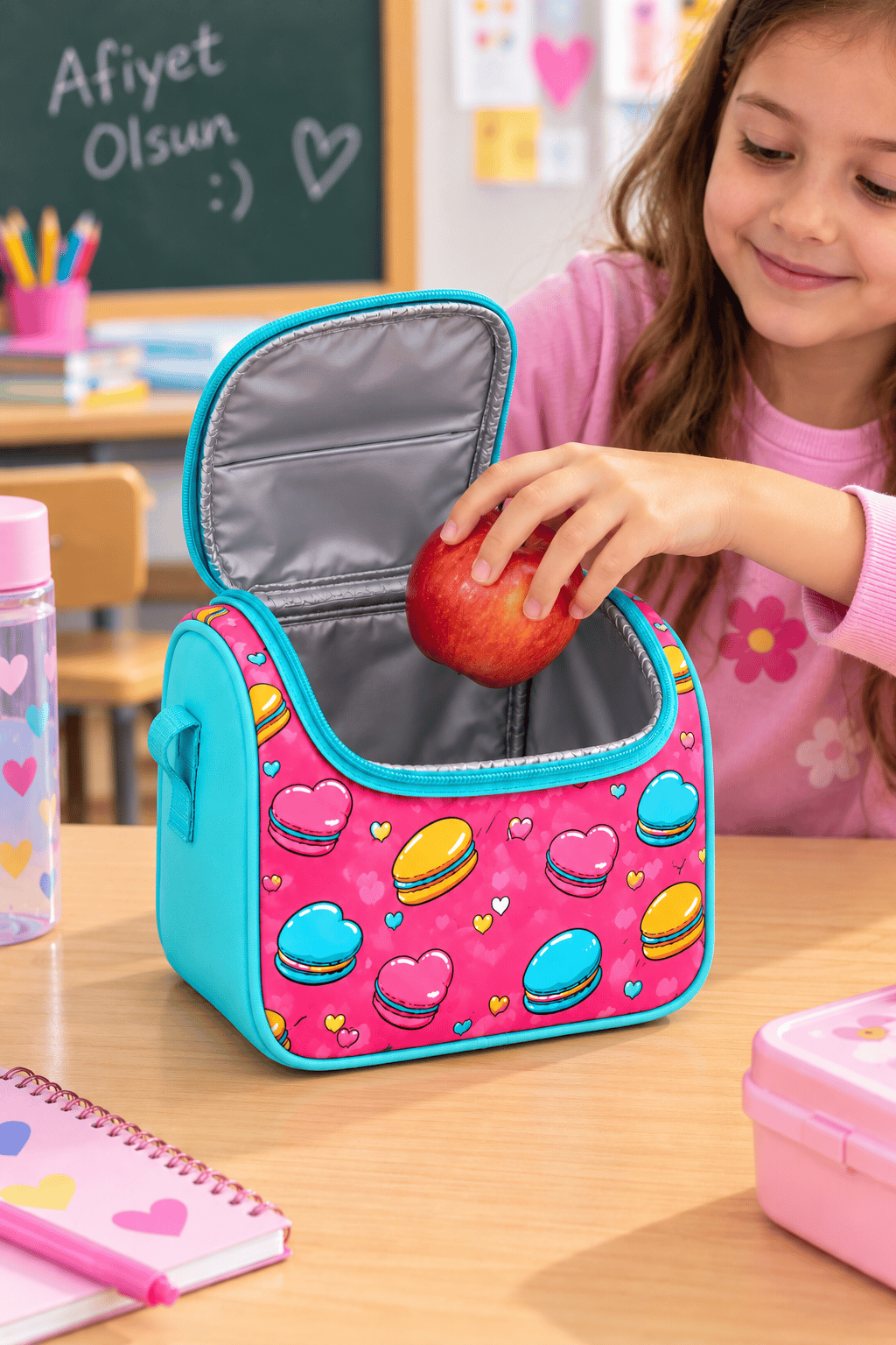 Relaxion lux Belenme çantası yeşil pembe makaron