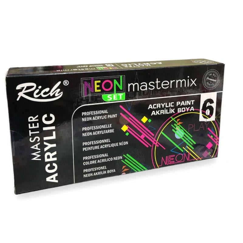 Rich Akrilik Boya Master Mix Neon Set 6 Lı 60 Cc