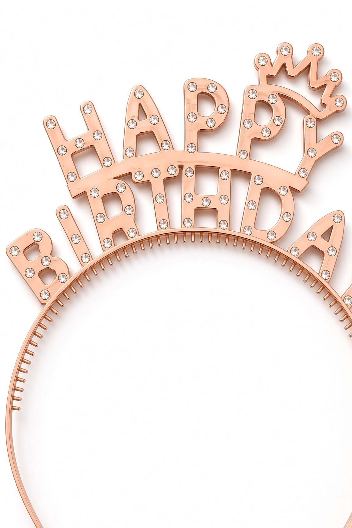 Rose Happy Birthday Taç Taşlı Görünümlü Doğum Günü Parti Aksesuarı