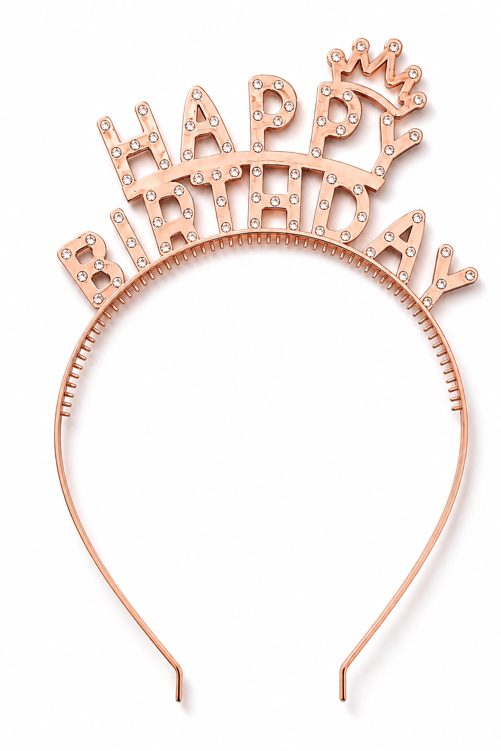 Rose Happy Birthday Taç Taşlı Görünümlü Doğum Günü Parti Aksesuarı