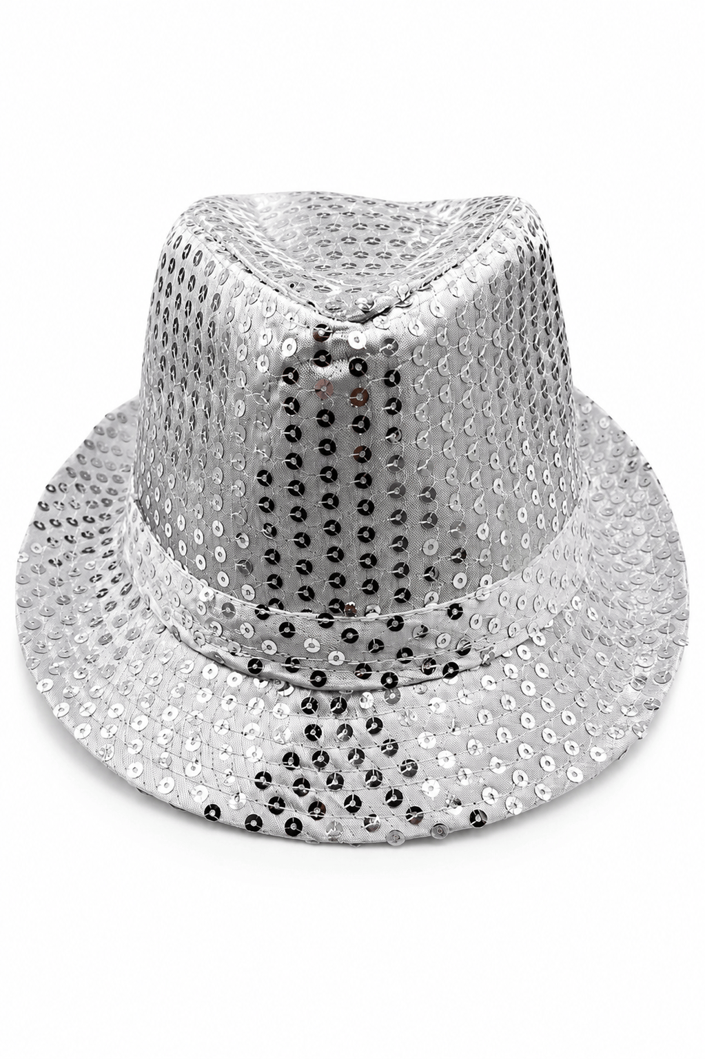 Şapka Fotr Pullu Lüks Gümüş-Silver 58cm