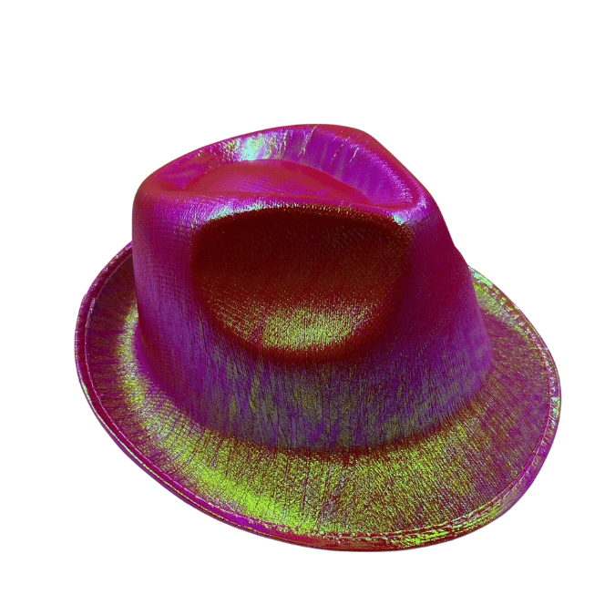 Şapka HOLOGRGRAMLI PEMBE Lazer Kesim  Fötr Şapka